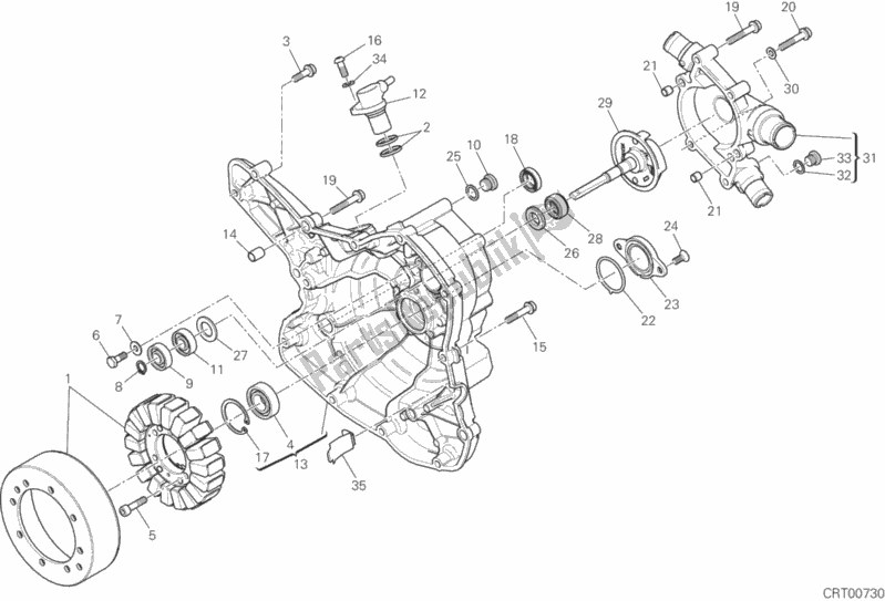 Toutes les pièces pour le Couvercle De Générateur du Ducati Multistrada 1200 Enduro Thailand 2019